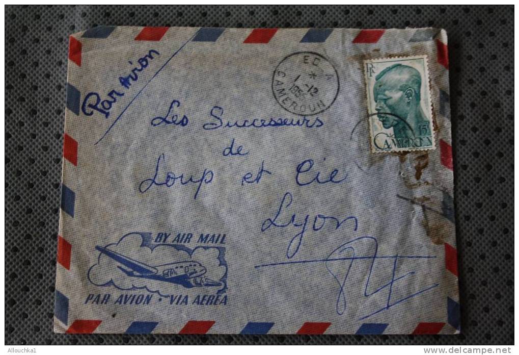 EDEA CAMEROUN EX COLONIE FRANCAISE MARCOPHILIE  ENVELOPPE LETTRE AVION AFF TIMBRE SEUL - Brieven En Documenten