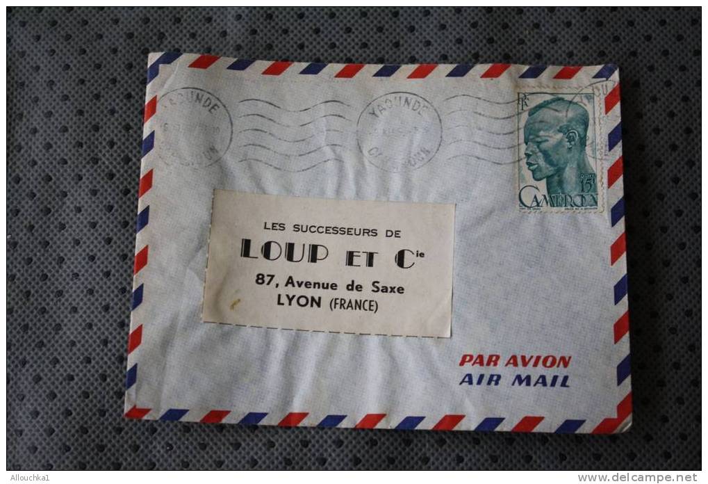 YAOUNDE   CAMEROUN EX COLONIE FRANCAISE MARCOPHILIE  ENVELOPPE LETTRE AVION AFF TIMBRE SEUL   FLAMME - Brieven En Documenten