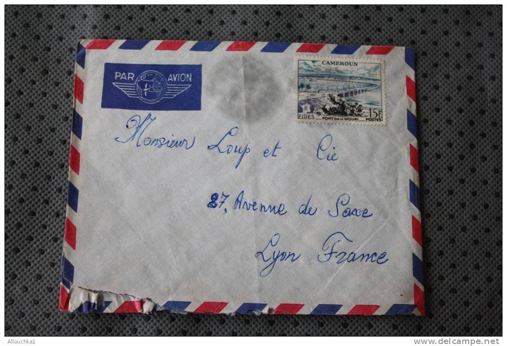 CAMEROUN EX COLONIE FRANCAISE MARCOPHILIE  ENVELOPPE LETTRE AVION AFF TIMBRE SEUL - Cartas & Documentos