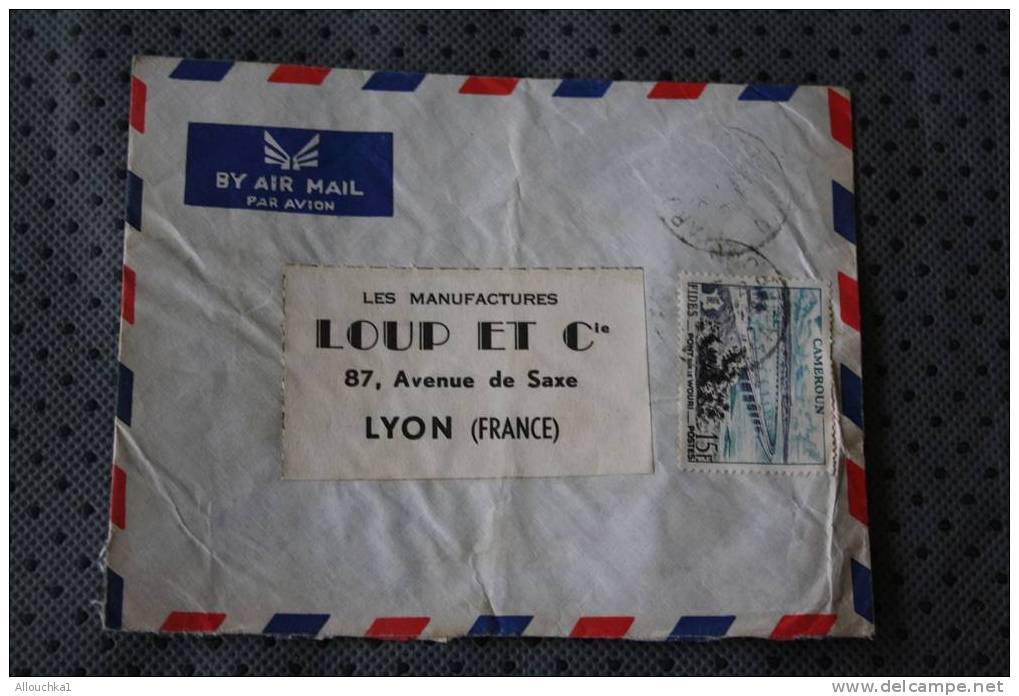 CAMEROUN EX COLONIE FRANCAISE MARCOPHILIE  ENVELOPPE LETTRE AVION AFF TIMBRE SEUL - Covers & Documents