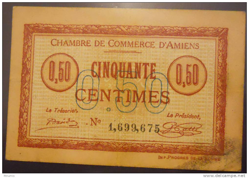 Amiens 50 Centimes Pirot 40 TTB - Chambre De Commerce