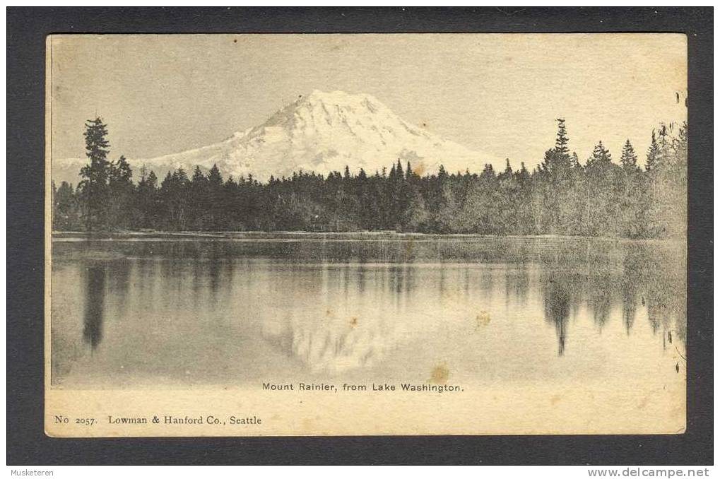 United States WA - Vulcano Mount Rainier, From Lake Washington No. 2057 Lowman & Hanford Co., Seattlle - USA National Parks