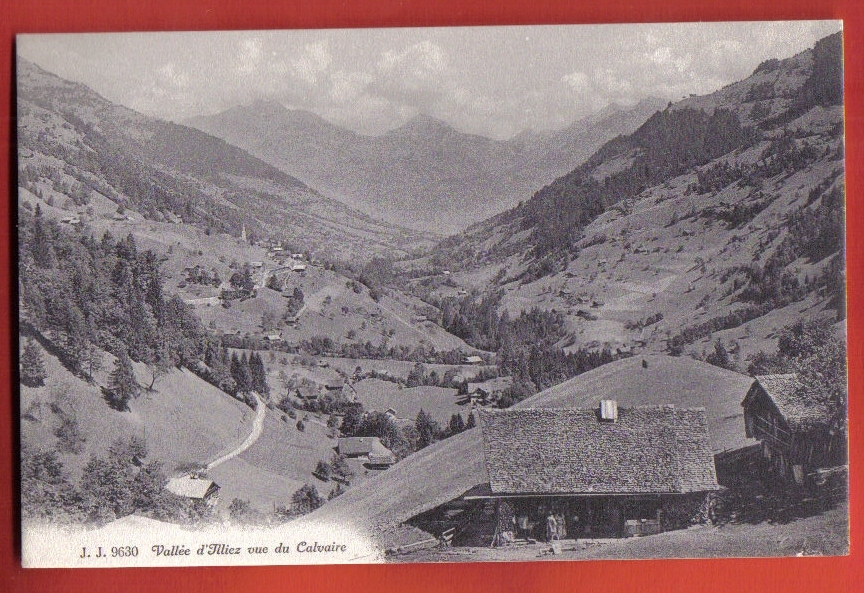 H1434 Vallée D'Illiez Vue Du Calvaire.Chalets.Petite Animation .Non Circulé.Jullien 9630 - Val-d'Illiez 