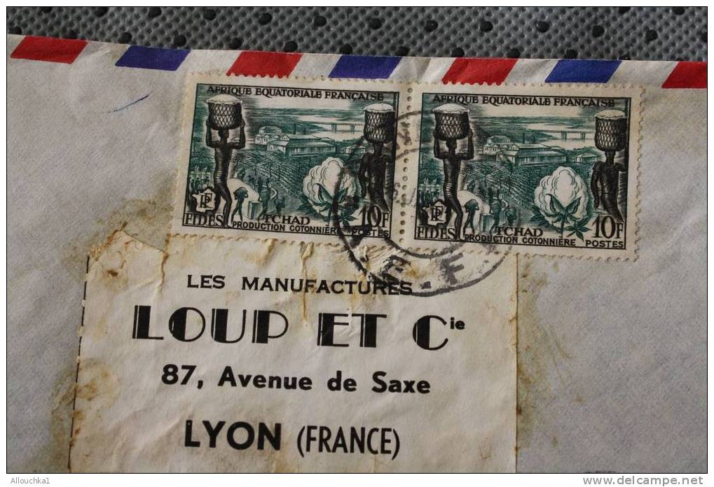 BANGASSBU EX AFRIQUE EQUATORIALE FRANCAISE MARCOPHILIE ENVELOPPE AFF 2 TIMBRES SUR LETTRE PAR AVION - Storia Postale