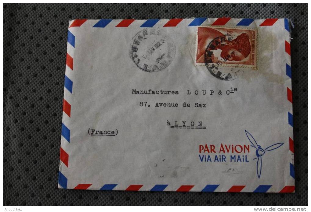 LIBREVILLE :EX AFRIQUE EQUATORIALE FRANCAISE MARCOPHILIE ENVELOPPE AFF TIMBRE SEUL SUR LETTRE AVION - Lettres & Documents