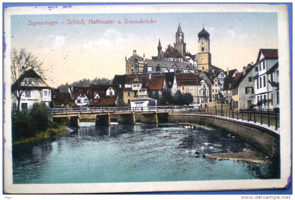 Sigmaringen,Schloß,Hoftheater,Donaubrücke,Schloßermeister Riester,Feldpost,1917 - Sigmaringen