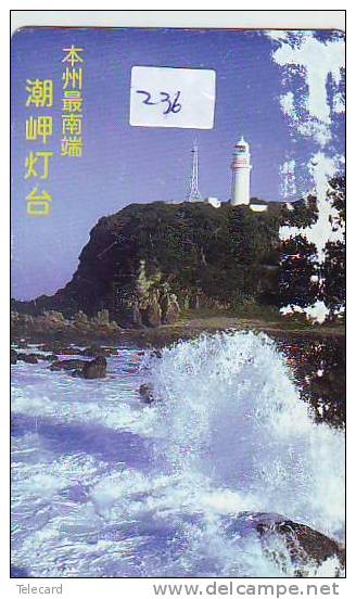 Telefonkarte Japan LEUCHTTURM (236) Télécarte Japon PHARE * VUURTOREN LIGHTHOUSE LEUCHTTURM FARO FAROL Phonecard - Lighthouses