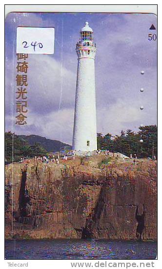 Telefonkarte Japan LEUCHTTURM (240) Télécarte Japon PHARE * VUURTOREN LIGHTHOUSE LEUCHTTURM FARO FAROL Phonecard - Lighthouses