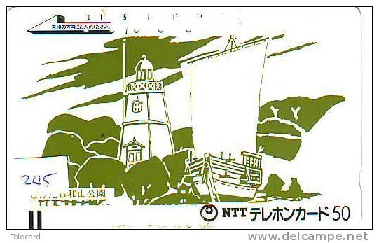 Telefonkarte Japan LEUCHTTURM (245) FRONTBAR Télécarte Japon PHARE *VUURTOREN LIGHTHOUSE LEUCHTTURM FARO FAROL Phonecard - Leuchttürme