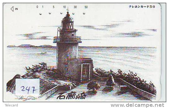 Telefonkarte Japan LEUCHTTURM (247) Télécarte Japon PHARE * VUURTOREN LIGHTHOUSE LEUCHTTURM FARO FAROL Phonecard - Lighthouses