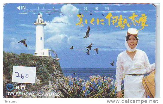 Telefonkarte Japan LEUCHTTURM (260) Télécarte Japon PHARE * VUURTOREN LIGHTHOUSE LEUCHTTURM FARO FAROL Phonecard - Faros