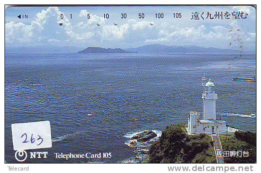 Telefonkarte Japan LEUCHTTURM (263) Télécarte Japon PHARE * VUURTOREN LIGHTHOUSE LEUCHTTURM FARO FAROL Phonecard - Lighthouses