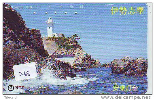 Telefonkarte Japan LEUCHTTURM (268) Télécarte Japon PHARE * VUURTOREN LIGHTHOUSE LEUCHTTURM FARO FAROL Phonecard - Leuchttürme