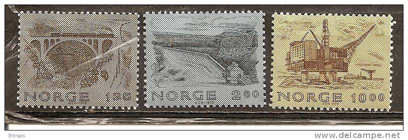 Norvege Norway 1978 Achievementsavec Pont, Dam Petrole, Bridge Oil Rig Serie Complete MNH ** - Unused Stamps