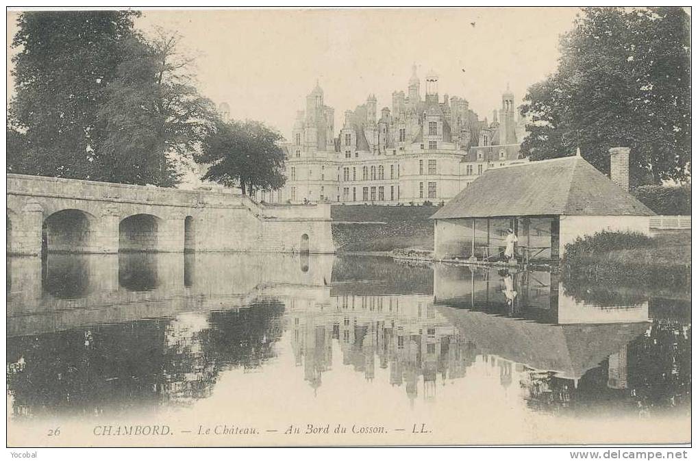 Cp , 41 , CHAMBORD , Le Château , Au Bord Du Cosson - Chambord