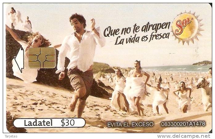 TARJETA DE MEXICO DE CERVEZA SOL  (BEER) - Publicité