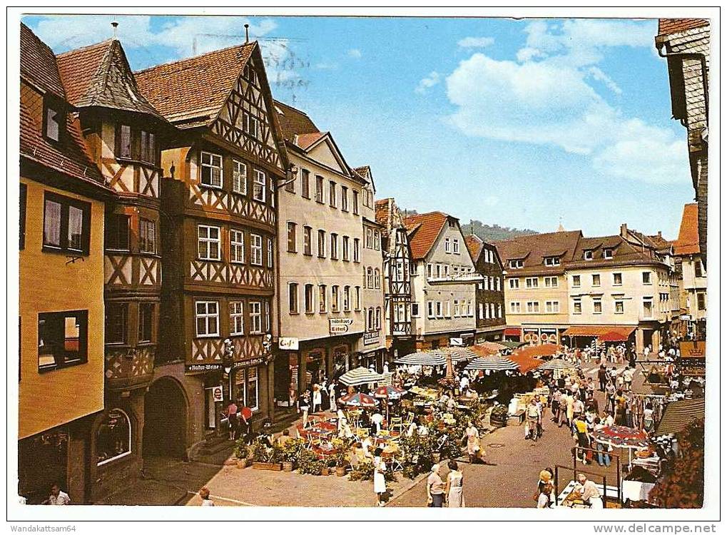 AK 137 6980 Wertheim Am Main Marktplatz Sonnenschirme Coca Cola Cafe -2.1.83-12 698 WERTHEIM 1 Mb Nach Schramberg-Sulgen - Wertheim