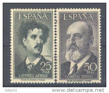 ES1164-L3677TAE.AEREO.Espagne.Spain.Espagne.FORTUN Y  Y T. QUEVEDO.1955/6 (Ed 1164/5**)sin Charnela. LUJO - Neufs