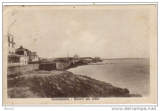 22-Civitavecchia-Roma-Lazio-Riviera Con Villini-V.1920 X Catanzaro. - Civitavecchia