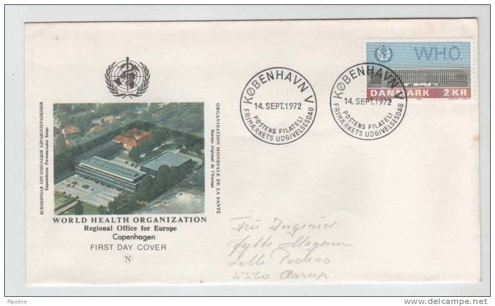 Denmark FDC 2 Kr. WHO With Very Nice Cachet 14-9-1972 - OMS