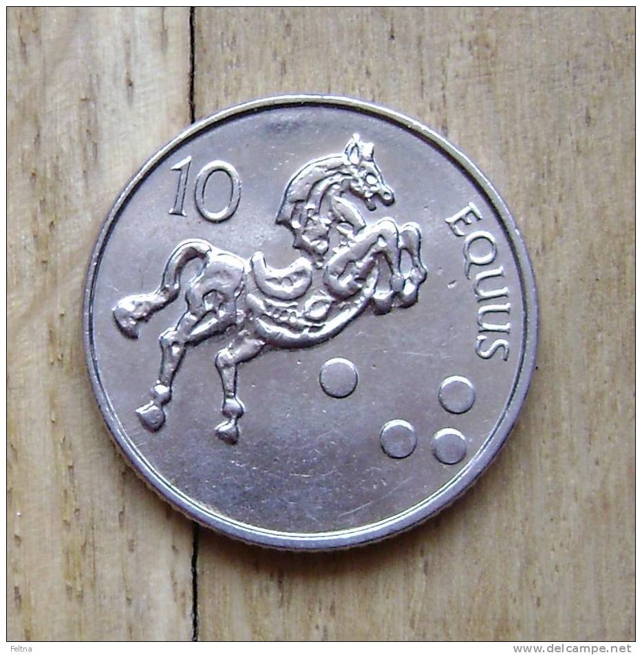 SET OF 6 SLOVENIA 10 TOLAR COINS DIFFERENT YEARS XF USED BLIND BRAILLE HORSE PFERD - Slovenië