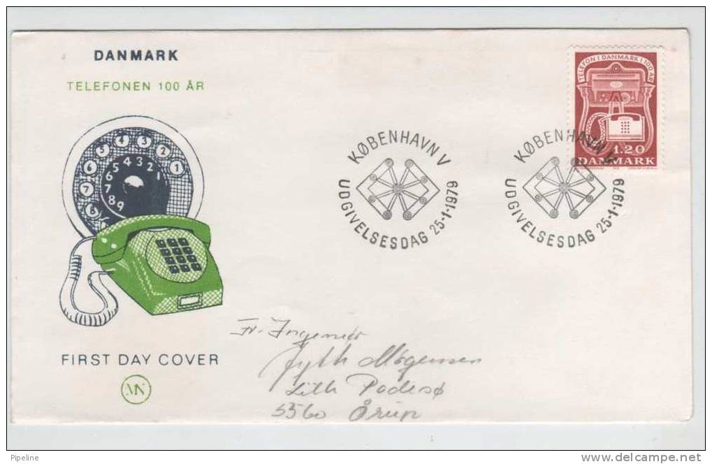 Denmark FDC 25-1-1979 Centenary Of The Telephone With Cachet - Covers & Documents