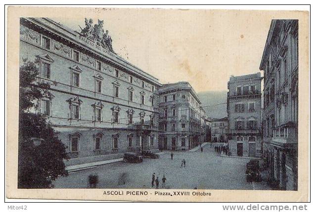 4-Ascoli Piceno-Marche. Piazza XXVIII Ottobre-V.1931 X Trapani-Sicilia. - Ascoli Piceno