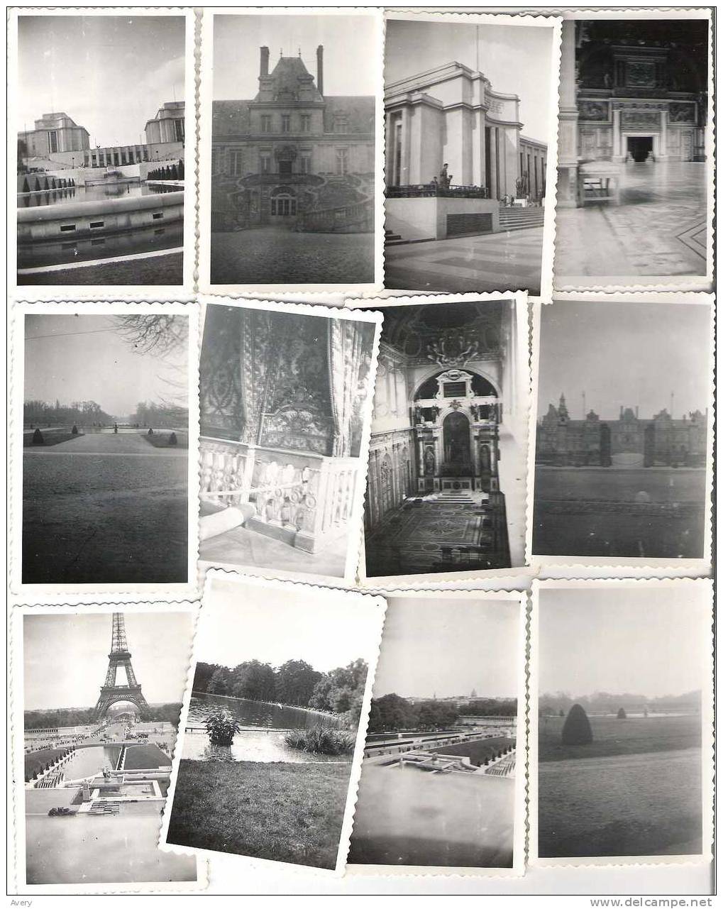 14 Photos 9 Cm  X 5.5 Cm   Different Photos In The Paris, France Area Taken At The End Of World War II - War, Military