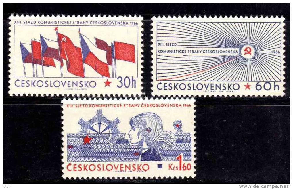 Tchécoslovaquie 1966 N°Y.T. : 1489 à 1491** - Unused Stamps