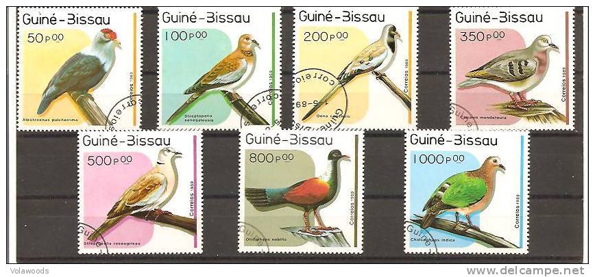 Guinea Bissau - Serie Completa Usata: Uccelli - Palomas, Tórtolas