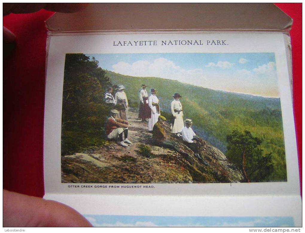 CARNET DE 9 VUES RECTO VERSO TOTAL 18 VUES  ETATS UNIS  SCENES OF LAFAYETTE NATIONAL PARK Mt DESERT ISLAND BAR HARBOR ME - USA National Parks