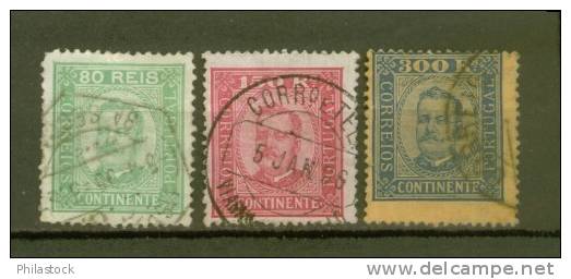 PORTUGAL  N° 73, 75 & 77 Obl. Défauts - Used Stamps