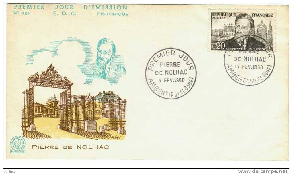 FDC  De France 1960, Pierre De NOlhac Du 13.02.1960 No. Yvert & Tellier 1242 - 1960-1969