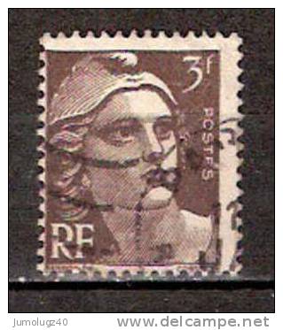 Timbre France Y&T N° 715 (02) Obl.  Marianne De Gandon.  3 F. Brun Foncé. Cote 0,15 € - 1945-54 Marianna Di Gandon