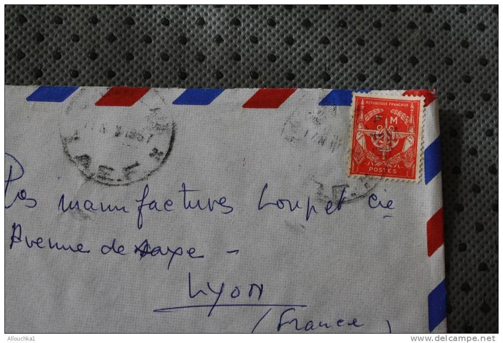 MILITARIA AFRIQUE EQUATORIALE FRANCAISE MARCOPHILIE ENVELOPPE AFF. TIMBRE F.M. LETTRE AVION FRANCHISE MILITAIRE - Storia Postale