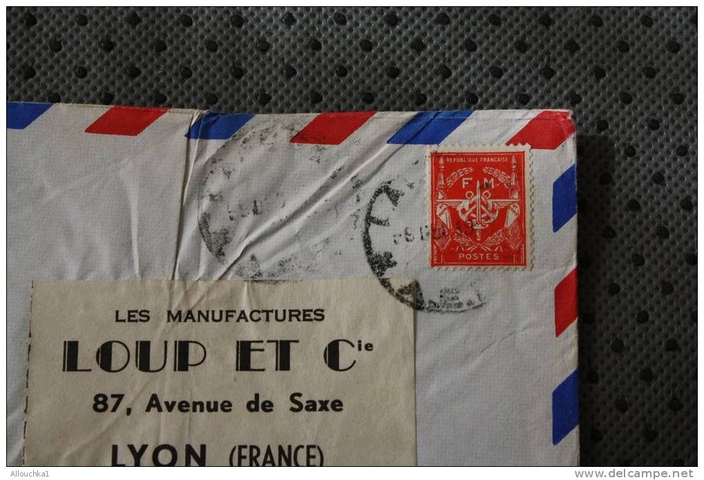 MILITARIA AFRIQUE EQUATORIALE FRANCAISE MARCOPHILIE ENVELOPPE AFF. TIMBRE F.M. LETTRE AVION FRANCHISE MILITAIRE - Storia Postale