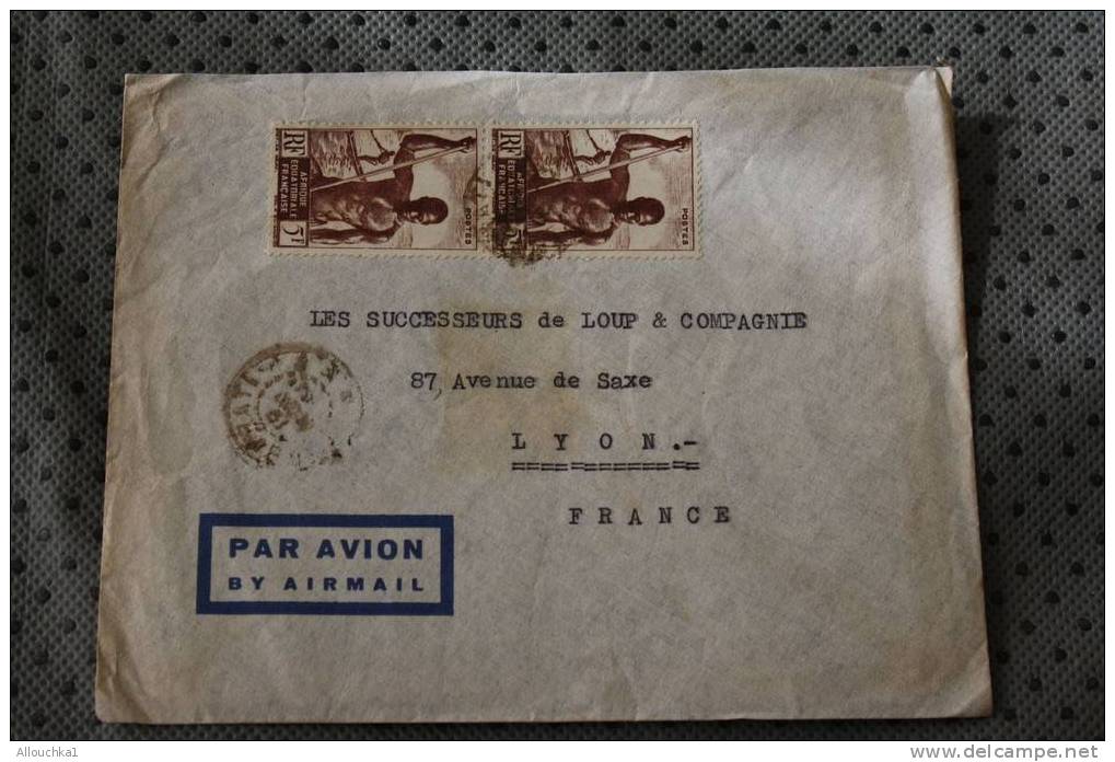 .... AFRIQUE EQUATORIALE FRANCAISE MARCOPHILIE ENVELOPPE AFF. 2 TIMBRES LETTRE AVION - Lettres & Documents