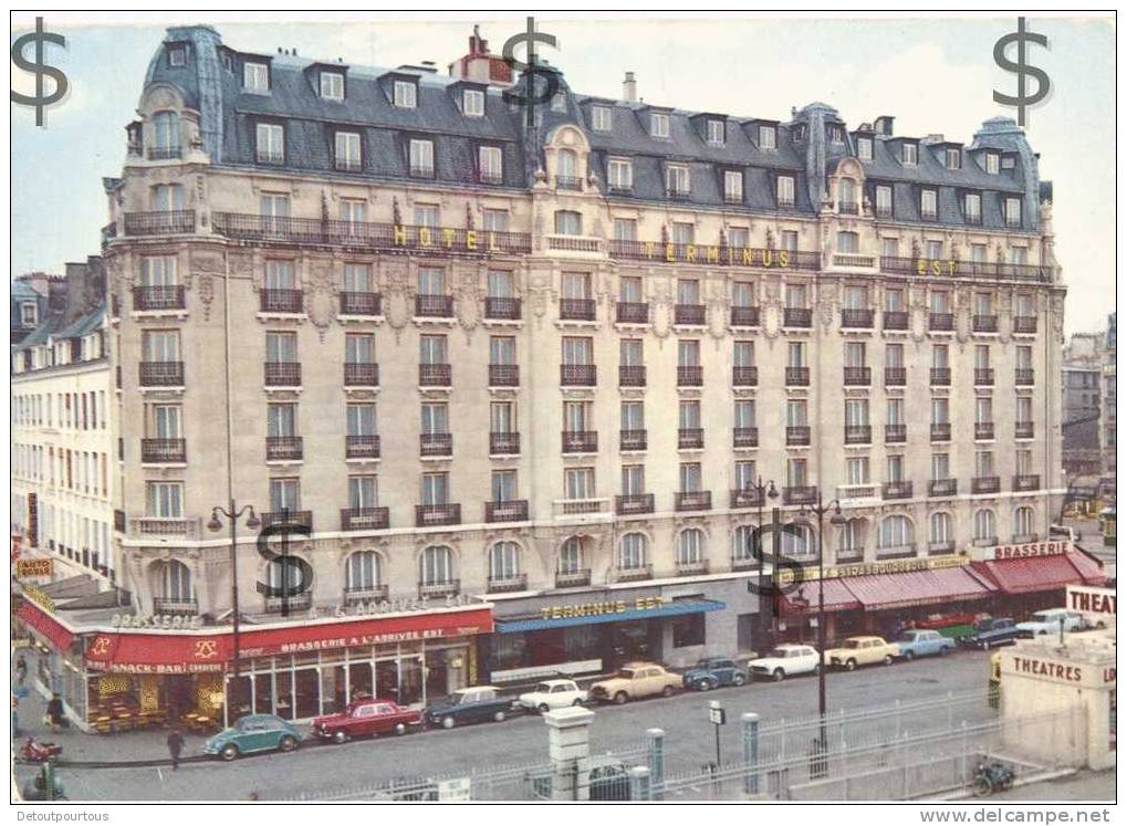 PARIS 75010 : Hotel Terminus Est 3 Et 5 Rue Du 8 Mai 1945 ( Citroen AMI 6 VW Beetle Peugeot 404 403 Renault 4CV ) - Arrondissement: 10