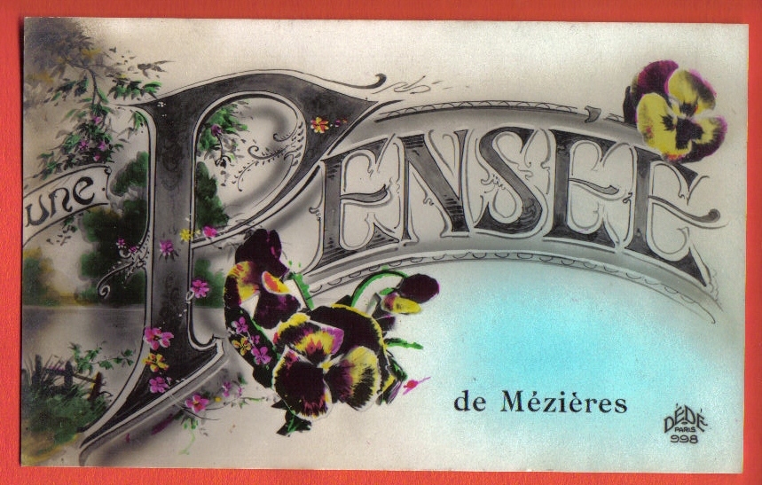 H1496 Une Pensée De Mézières, Fantaisie.Cachet Mézières Vaud 1913 V. Lucens.DéDé 998 - Jorat-Mézières