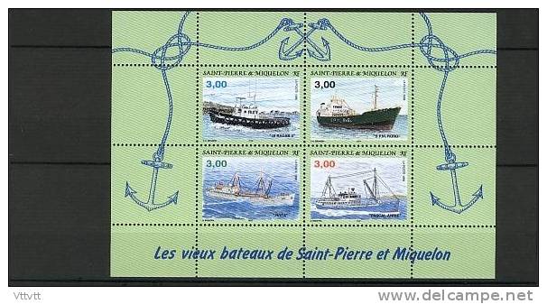 SAINT-PIERRE-ET-MIQUELON, 1996, Bloc N° 5** (Yvert Et Tellier), Vieux Bateaux - Hojas Y Bloques
