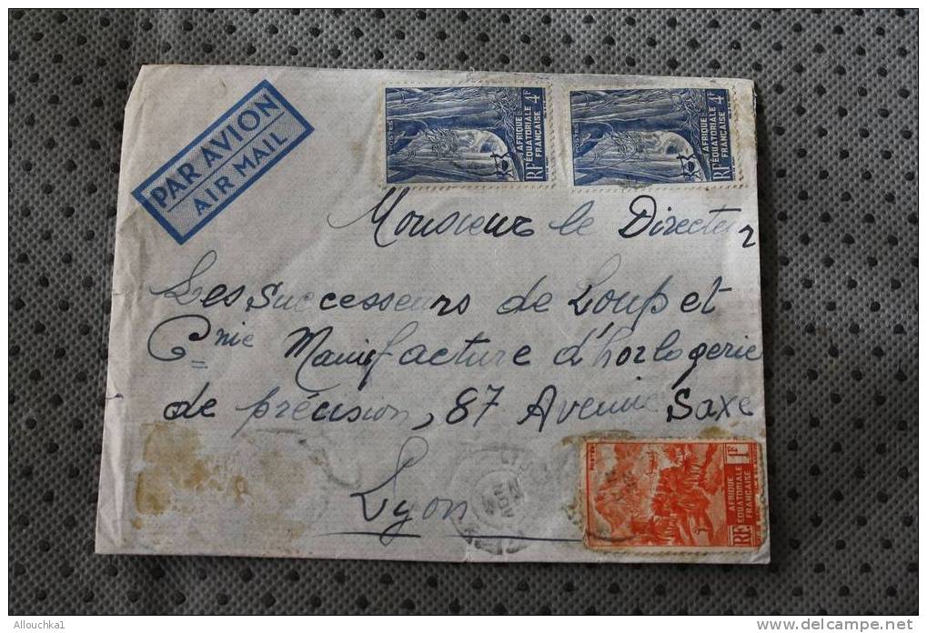 AFRIQUE EQUATORIALE FRANCAISE MARCOPHILIE ENVELOPPE AFF. 3 TIMBRES LETTRE AVION - Lettres & Documents