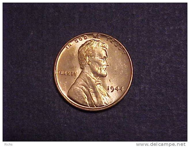 1944 Lincoln Cent - 1909-1958: Lincoln, Wheat Ears Reverse