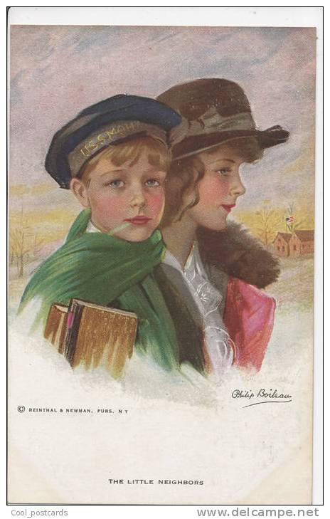 PHILIP BOILEAU, The Little Neighbors, EX Cond. PC, Mailed 1922, No 828 R&N - Boileau, Philip