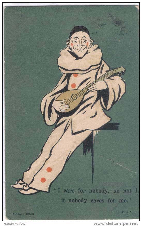 JESTER Or CLOWN IN COSTUME Plays MANDOLIN 1906 - Other & Unclassified