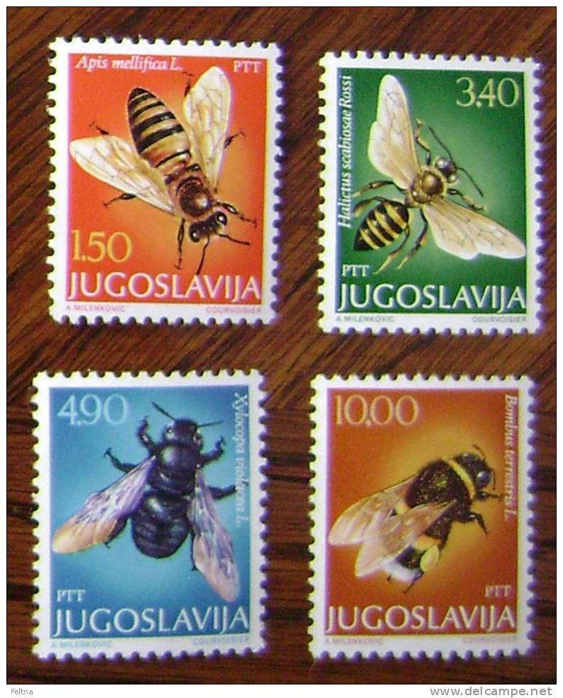 1978 YUGOSLAVIA MNH SET INSECT INSECTS BEE BEES - Abeilles