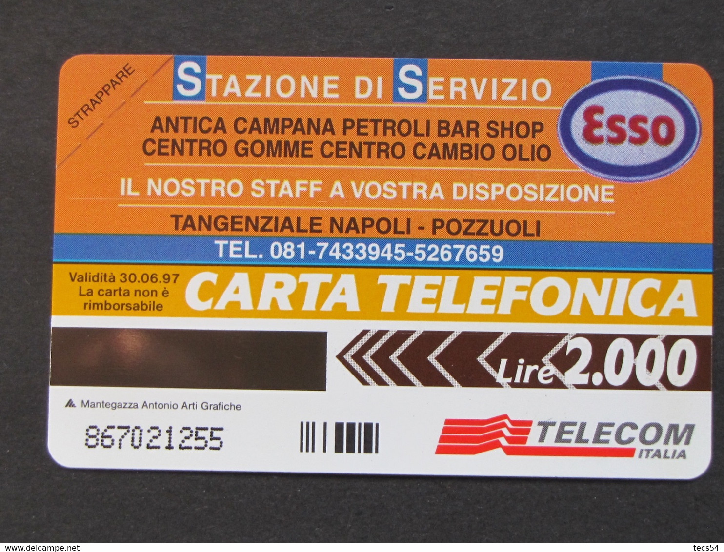 ITALIA TELECOM - 3374 C&C 279 GOLDEN - PRIVATE PUBBLICHE - ESSO DA SEMPRE AL VOSTRO SERVIZIO - NUOVA - Private - Tribute