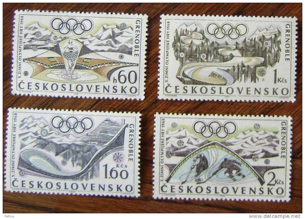 1968 CZECHOSLOVAKIA MNH SET OLYMPIC GAMES IN GRENOBLE FRANCE - Invierno 1968: Grenoble