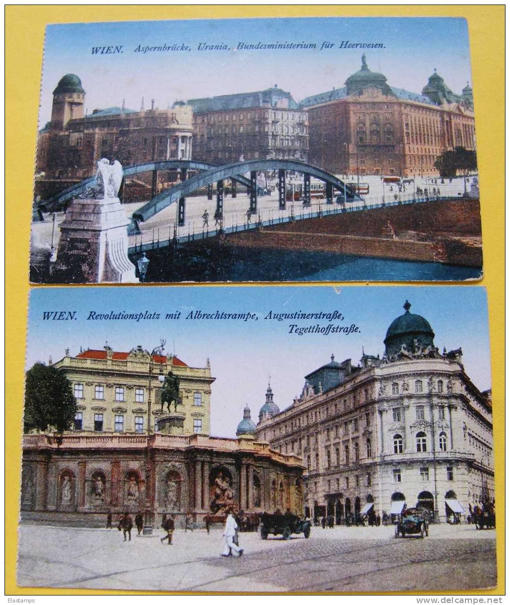 == Austria , Wien , Uraniabrücke , Und Augustinestrasse .. * Ca. 1920 ,autos, Train - Prater