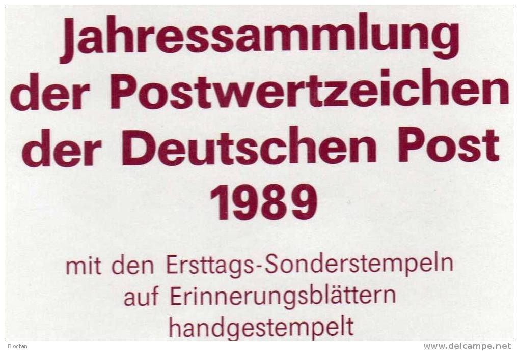 5.Jahressammlung 1989 Mit 31 ETB DDR 3221-94,6xGS SST 220€ Nummeriert Ersttagsblätter Year-book Document Used Of Germany - 1st Day – FDC (sheets)