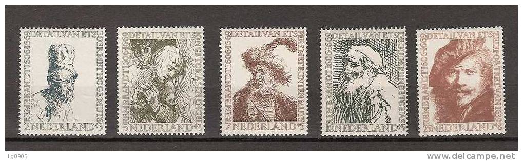 Netherlands Nederland Pays Bas Niederlande Holanda 671 672 673 674 675 MLH ; Zomerzegels Rembrandt 1956 - Rembrandt